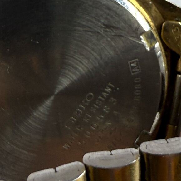 Vintage Seiko Men's Quartz Watch Gold Dial Day-Date Display 36mm - Picture 6 of 6